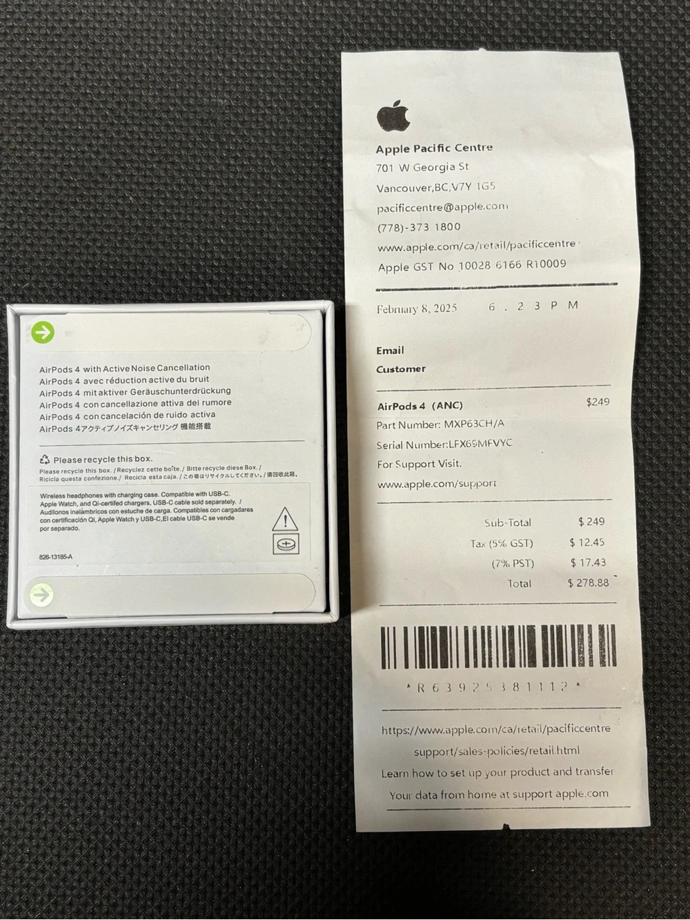 Apple AirPods 4 Wireless Earbuds with ANC - White
